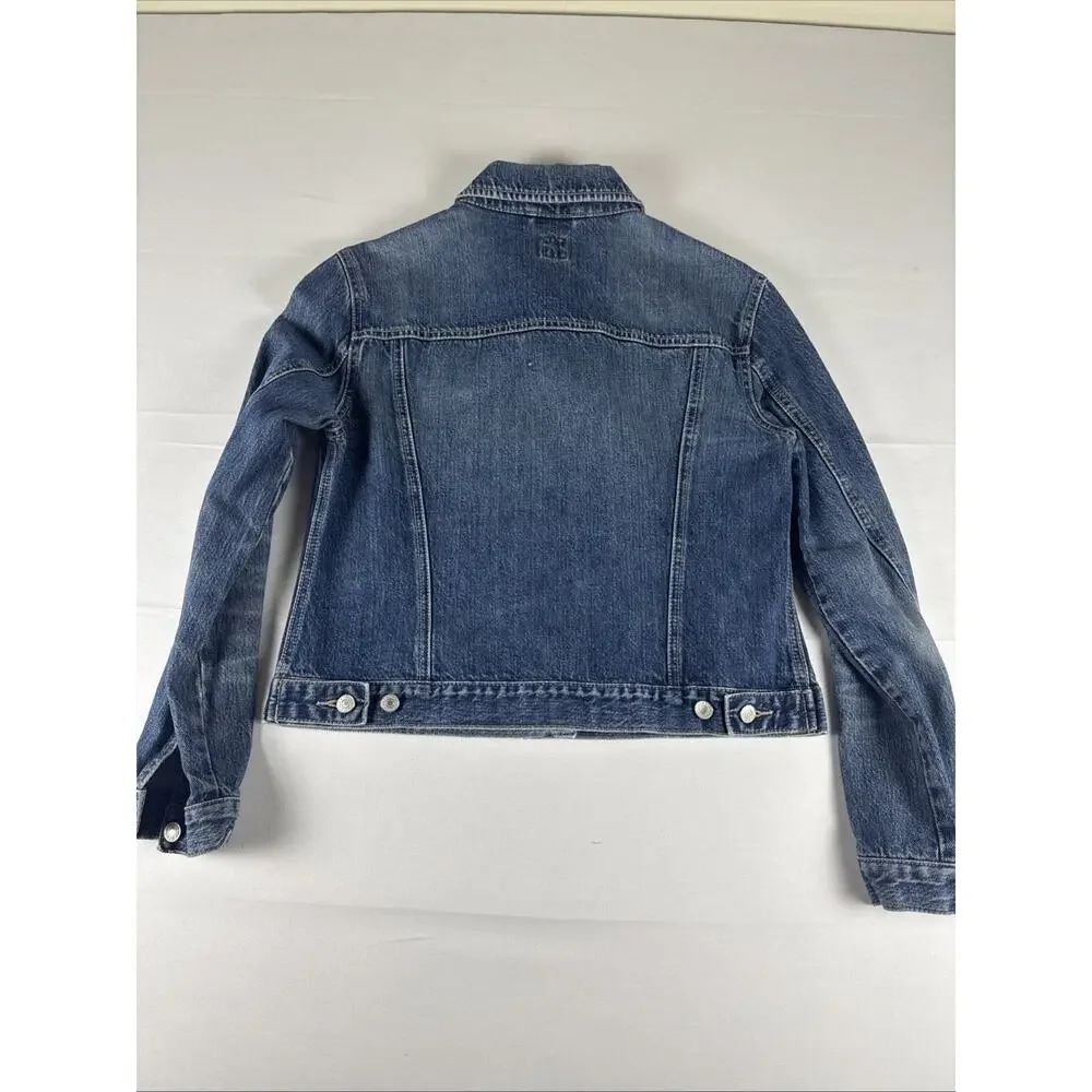 GAP Factory Store Women’s Small Blue Denim Jean Jacket Trucker Style - Picture 2 of 6